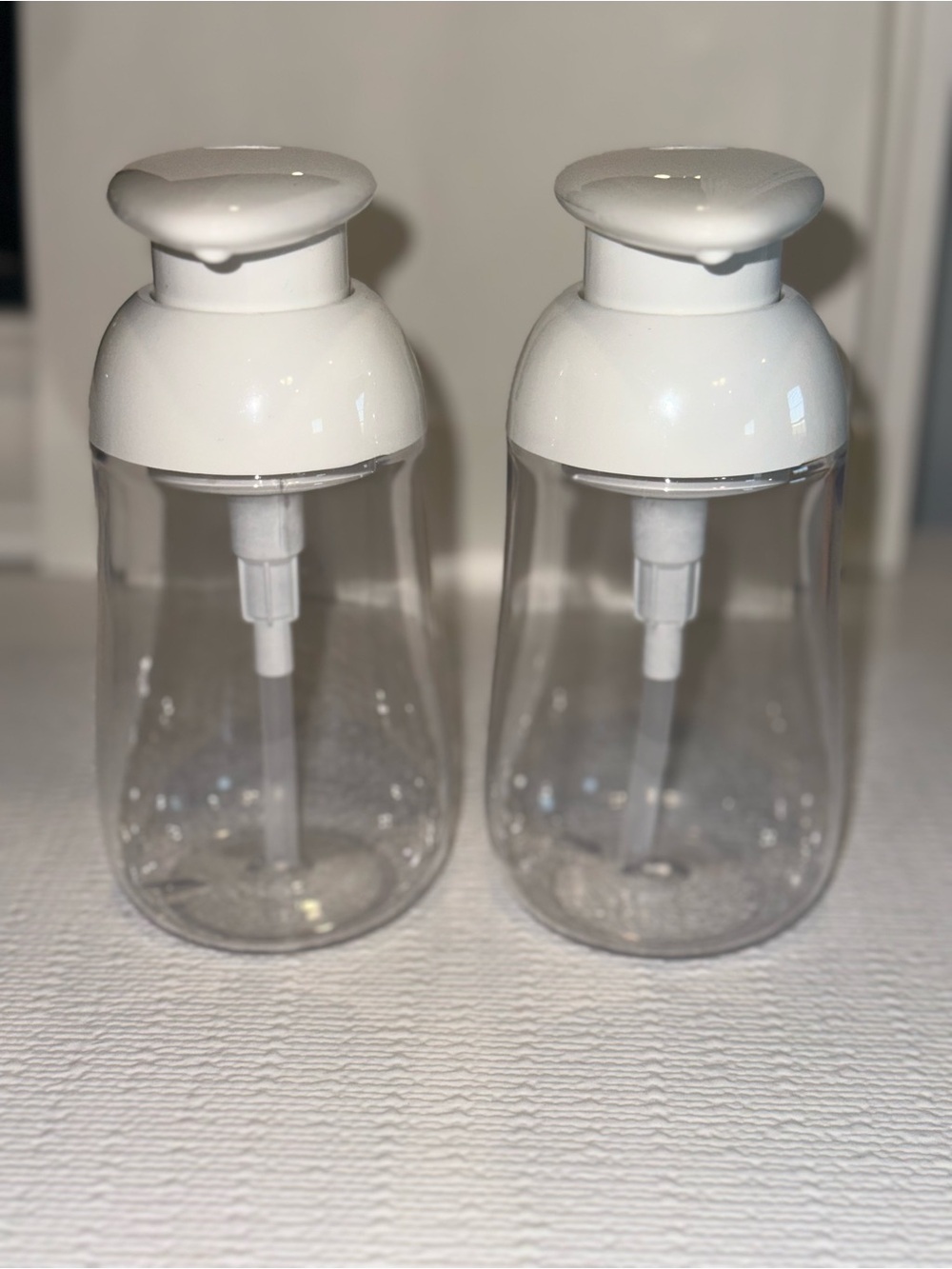 OXO Clear Plastic Hand Soap Dispenser with White Pump - Set of 2